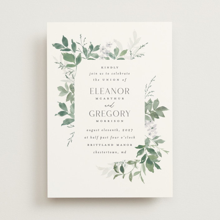 "Grove" - Wedding Invitations in Fern by Everett Paper Goods.