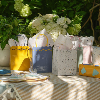 Signature Gift Bags: Pink, Mint, Blue, Mustard (4) by MA FÊTE