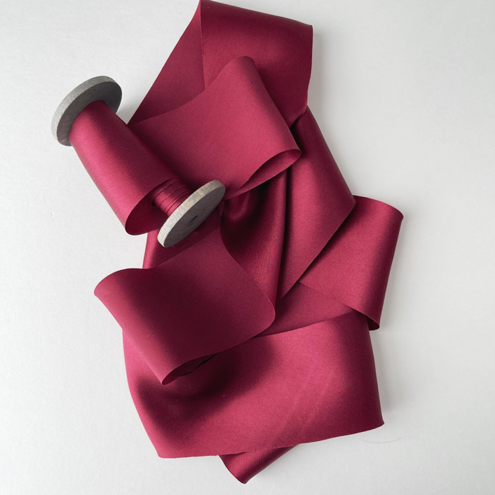 2 Silk Ribbon - Merlot by Honey Silks Co