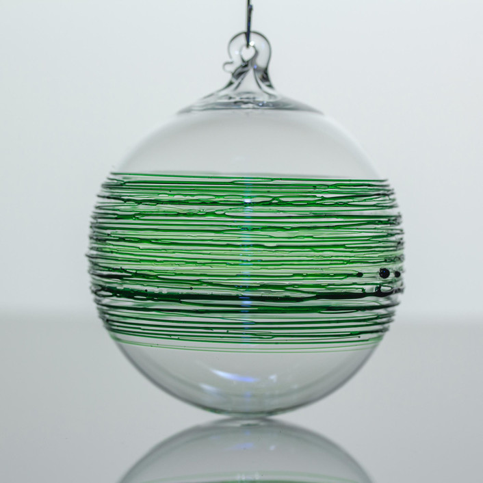 Green Wrapped Ornament by Albrecht Art Glass