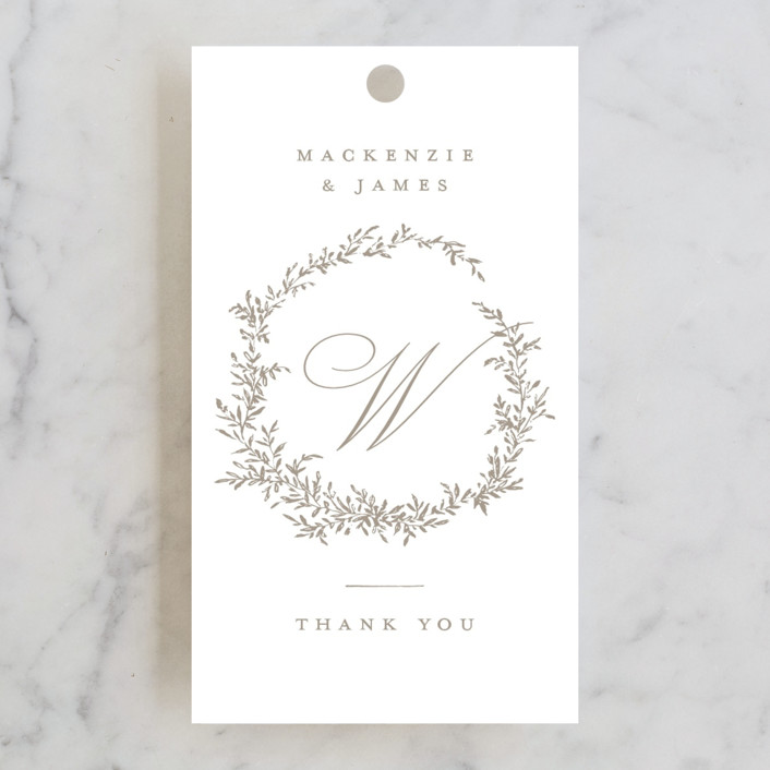 "Romantic Wreath" - Wedding Favor Tags in Chantilly by Wildfield Paper Co.