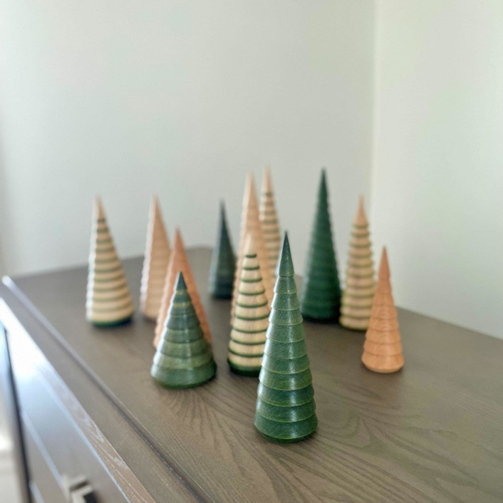 The Fir Forest- 12 unique trees in four heights with three finishes by Ann Nygard