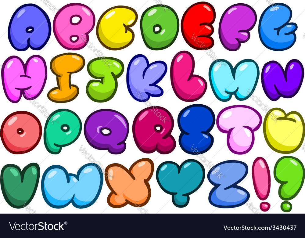 ABC Bubble Letters Alphabet