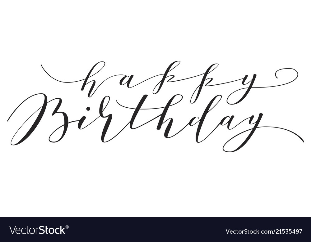 Happy Birthday Hand Lettering Typography Template For Posters Images