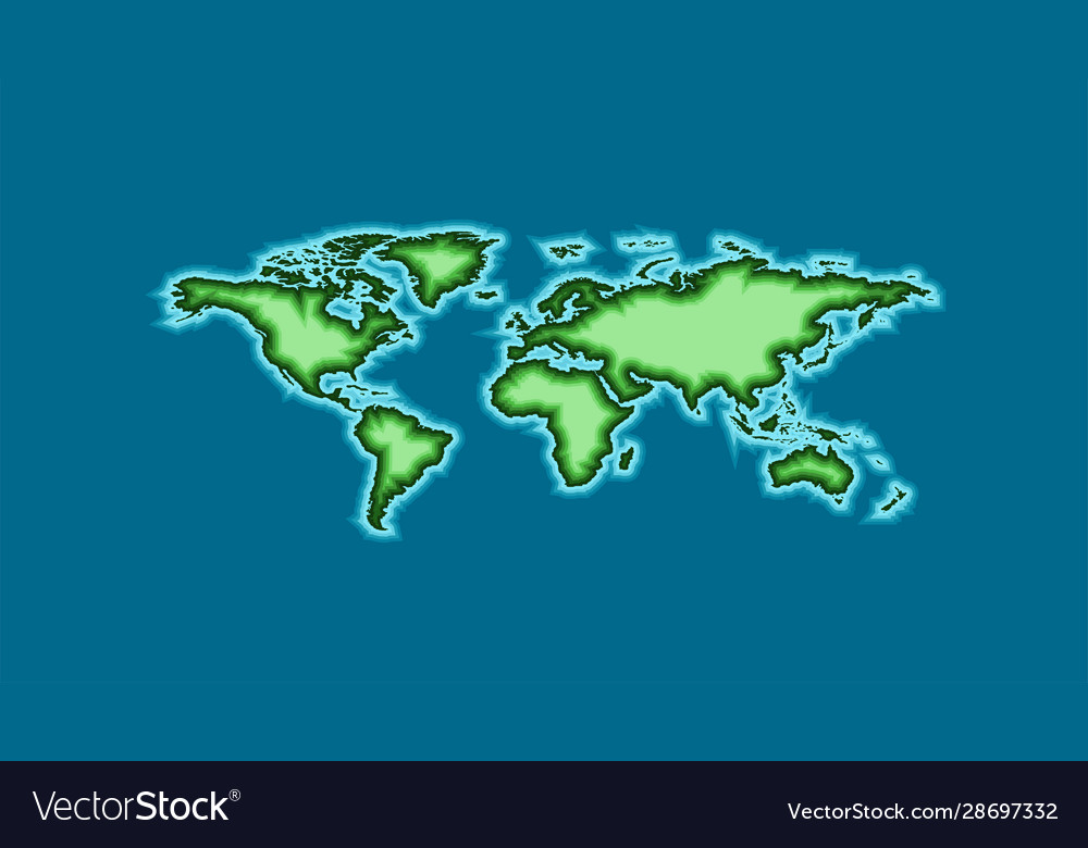 World map in trendy 3d design earth template