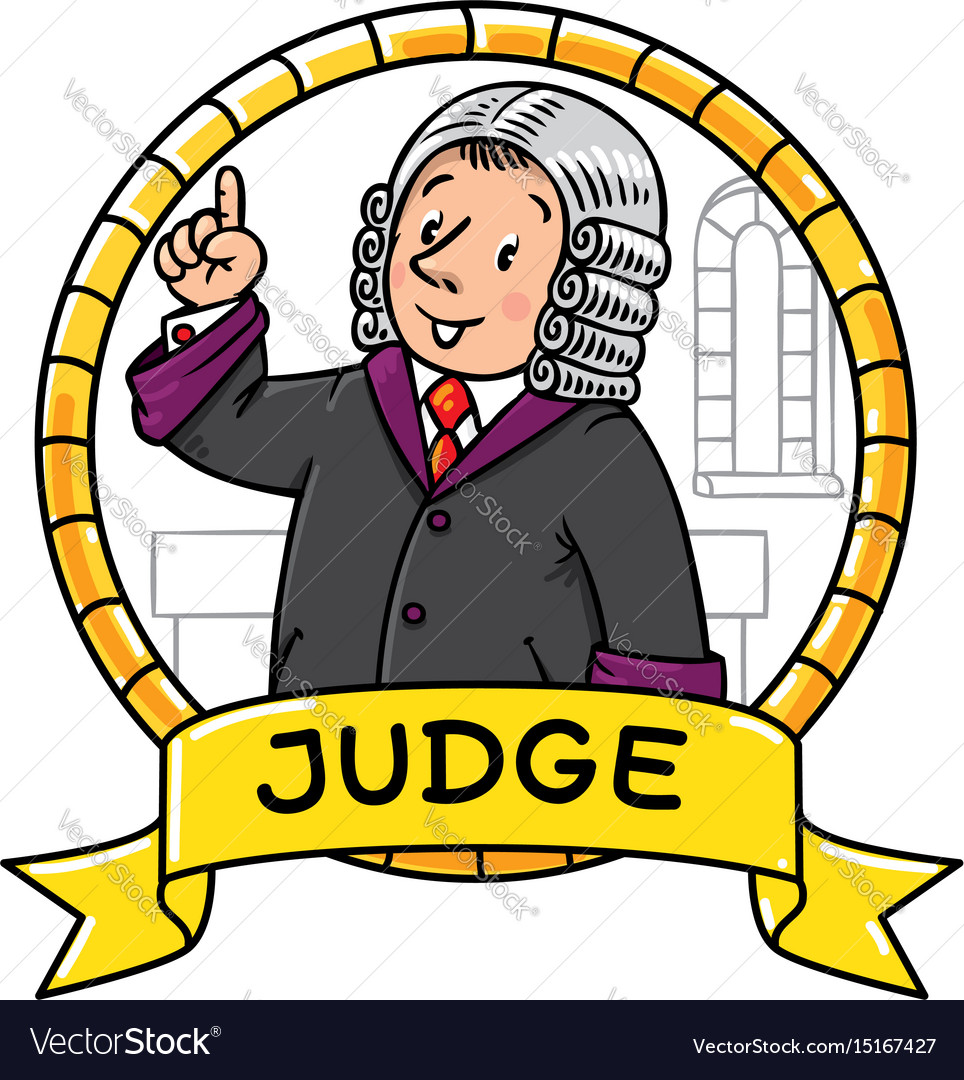 Funny judge understand thumbs up emblem