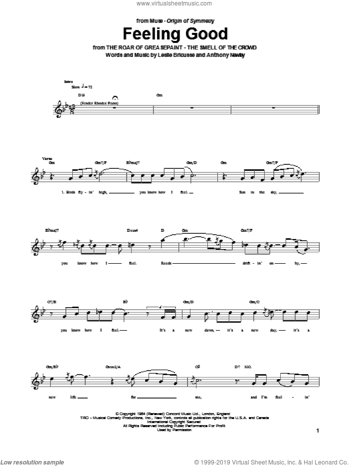 Muse Feeling Good Sheet Music For Bass Tablature Bass Guitar