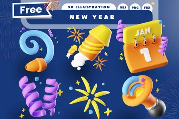 Año Nuevo Paquete de Icon 3D