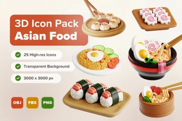 Asian Food 3D Icon Pack