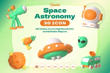 Astronomía espacial Paquete de Icon 3D