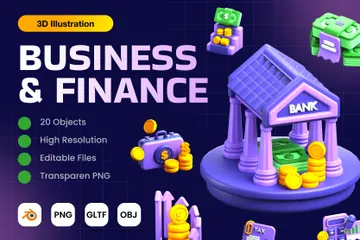 Business And Finance 3D Icon Pack