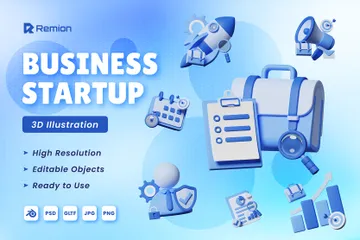 Business Startup 3D Icon Pack