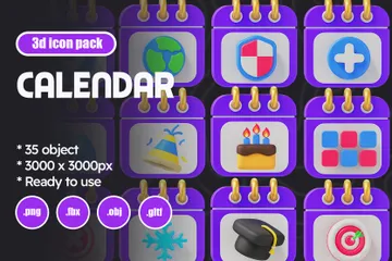 Calendrier Pack 3D Icon