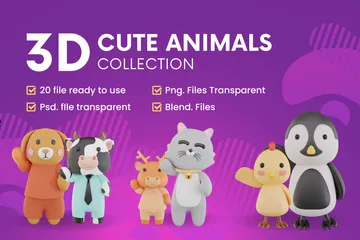 Cute Animals 3D Icon Pack