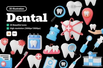 Dental 3D Icon Pack