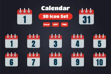 Free Calendrier Pack 3D Icon