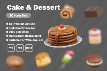 Free Pastel y Postre Paquete de Icon 3D