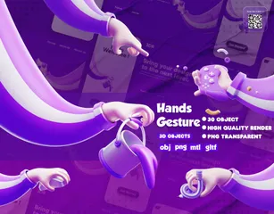 Hand Gesture 3D Illustration Pack