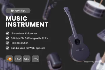 Instrumento musical Pacote de Icon 3D