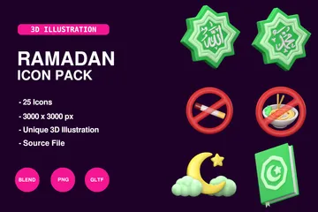 Ramadan Kareem 3D Icon Pack