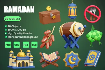 Ramadan Kareem 3D Icon Pack