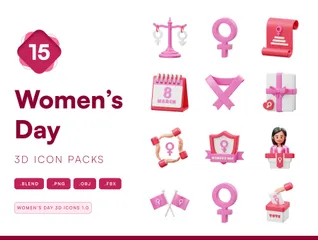 Women's Day 3D Icon Pack