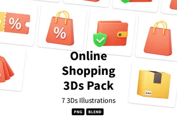 Shopping en ligne Pack 3D Icon