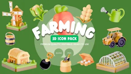 Agriculture 3D Icon Pack