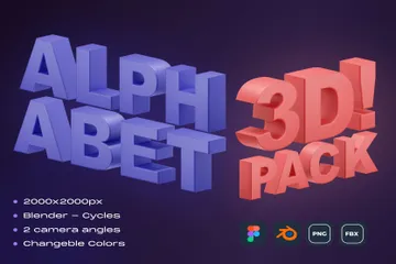 Alphabet Pack 3D Illustration