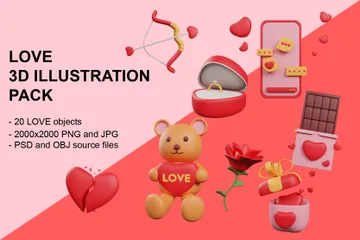 Amor Pacote de Illustration 3D