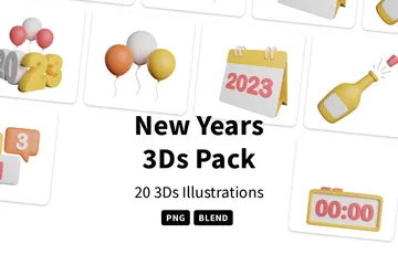 Año Nuevo Paquete de Icon 3D