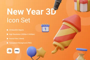 Año Nuevo Paquete de Icon 3D