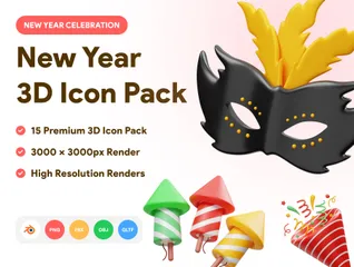 Año Nuevo Paquete de Icon 3D