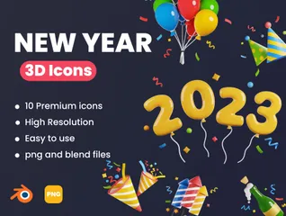 Año Nuevo Paquete de Icon 3D