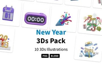 Año Nuevo Paquete de Icon 3D