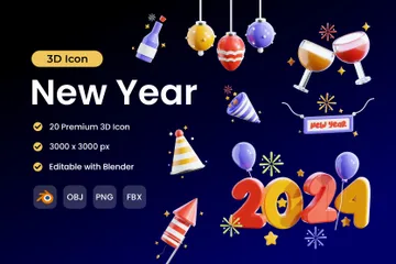 Año Nuevo Paquete de Icon 3D