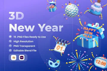 Año Nuevo Paquete de Icon 3D