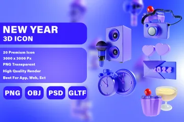 Año Nuevo Paquete de Icon 3D