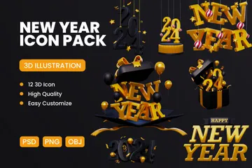 Año Nuevo Paquete de Icon 3D