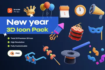 Año Nuevo Paquete de Icon 3D