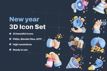 Año Nuevo Paquete de Icon 3D