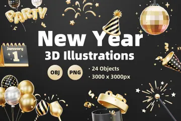 Año Nuevo Paquete de Icon 3D