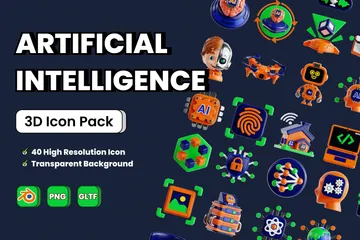 Artificial Intelligence 3D Icon Pack