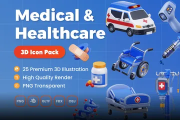 Medicina e saúde Ilustração 3D Pack