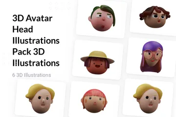 Avatar Head 3D Illustration Pack