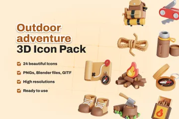 Aventure en plein air Pack 3D Icon