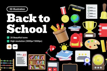 Back To School 3D Icon Pack