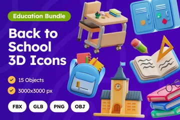 Back To School 3D Icon Pack