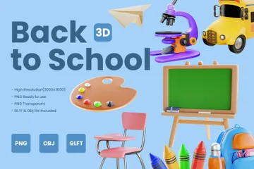 Back To School 3D Icon Pack