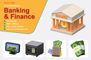 Banking And Finance 3D Icon Pack